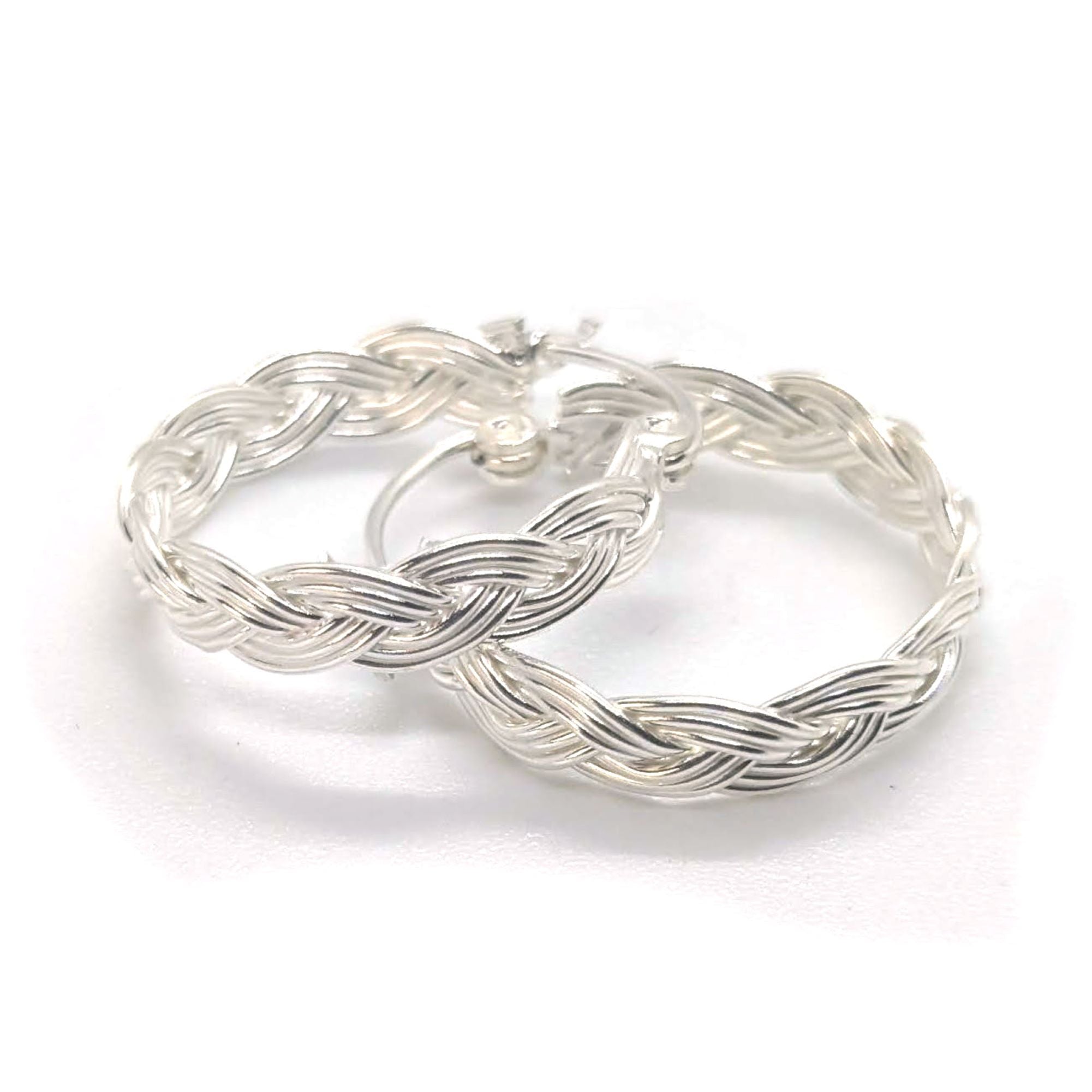Aran Jewels | Earrings | Silver GUS braided hoop earrings